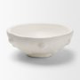71663 - Punto Small White Paper Mache Dotted Centerpiece Bowl