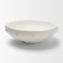 71664 - Punto Large White Paper Mache Dotted Centerpiece Bowl