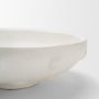 71664 - Punto Large White Paper Mache Dotted Centerpiece Bowl
