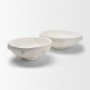 71664 - Punto Large White Paper Mache Dotted Centerpiece Bowl