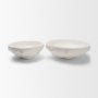 71664 - Punto Large White Paper Mache Dotted Centerpiece Bowl