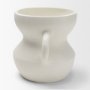 71665 - Mika Wide White Ceramic Vase w/ Handles