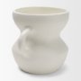 71665 - Mika Wide White Ceramic Vase w/ Handles