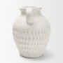 71666 - Basma White Scale Textured Ceramic Vase w/ Handles
