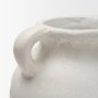 71666 - Basma White Scale Textured Ceramic Vase w/ Handles