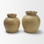 71667 - Melo Small Distressed Citron Yellow Ceramic Vase