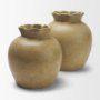 71668 - Melo Large Distressed Citron Yellow Ceramic Vase