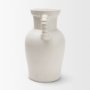 71669 - Trenza Small White Ceramic Vase w/ Twisted Handles
