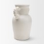 71669 - Trenza Small White Ceramic Vase w/ Twisted Handles