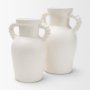 71669 - Trenza Small White Ceramic Vase w/ Twisted Handles