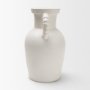71670 - Trenza Large White Ceramic Vase w/ Twisted Handles