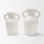 71670 - Trenza Large White Ceramic Vase w/ Twisted Handles