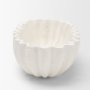 71671 - Camelia Fluted White Paper Mache Long Centerpiece Bowl