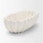 71671 - Camelia Fluted White Paper Mache Long Centerpiece Bowl