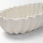71671 - Camelia Fluted White Paper Mache Long Centerpiece Bowl