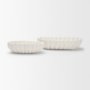 71671 - Camelia Fluted White Paper Mache Long Centerpiece Bowl