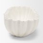 71672 - Camelia Large Fluted White Paper Mache Round Centerpiece Bowl