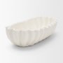 71672 - Camelia Large Fluted White Paper Mache Round Centerpiece Bowl