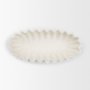71672 - Camelia Large Fluted White Paper Mache Round Centerpiece Bowl
