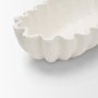 71672 - Camelia Large Fluted White Paper Mache Round Centerpiece Bowl