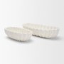 71672 - Camelia Large Fluted White Paper Mache Round Centerpiece Bowl