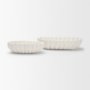 71672 - Camelia Large Fluted White Paper Mache Round Centerpiece Bowl