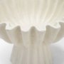 71673 - Camelia Fluted White Paper Mache Pedastal Centerpiece Bowl