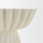 71673 - Camelia Fluted White Paper Mache Pedastal Centerpiece Bowl