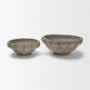 71676 - Konya Large Earthen Gray-Brown Dotted Paper Mache Centerpiece Bowl