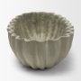 71677 - Camelia Fluted Sage Green Paper Mache Long Centerpiece Bowl