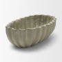 71677 - Camelia Fluted Sage Green Paper Mache Long Centerpiece Bowl