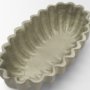 71677 - Camelia Fluted Sage Green Paper Mache Long Centerpiece Bowl