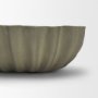 71677 - Camelia Fluted Sage Green Paper Mache Long Centerpiece Bowl