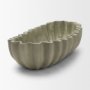 71678 - Camelia Large Fluted Sage Green Paper Mache Round Centerpiece Bowl