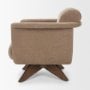71728 - Oskar Chocolate Fabric w/ Brown Wood Base Swivel Accent Chair