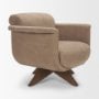 71728 - Oskar Chocolate Fabric w/ Brown Wood Base Swivel Accent Chair