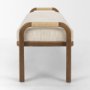 71734 - Freya Upholstered Bench | Oatmeal Fabric | Brown Wood Frame