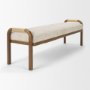 71734 - Freya Upholstered Bench | Oatmeal Fabric | Brown Wood Frame
