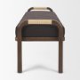 71735 - Freya Upholstered Bench | Charcoal Fabric | Brown Wood Frame