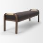 71735 - Freya Upholstered Bench | Charcoal Fabric | Brown Wood Frame