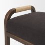 71735 - Freya Upholstered Bench | Charcoal Fabric | Brown Wood Frame