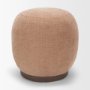 71737 - Siren Sienna Fabric w/ Brown Ash Wood Round Accent Stool