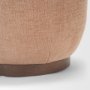 71737 - Siren Sienna Fabric w/ Brown Ash Wood Round Accent Stool