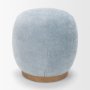71738 - Siren French Blue Fabric w/ Brown Ash Wood Round Accent Stool