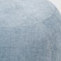 71738 - Siren French Blue Fabric w/ Brown Ash Wood Round Accent Stool