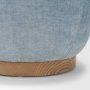 71738 - Siren French Blue Fabric w/ Brown Ash Wood Round Accent Stool
