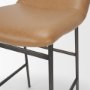 71759 - Kavalan 33.5" Total Height Tan Leather Seat Black Metal Frame Counter Stool