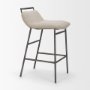71760 - Kavalan 33.5" Total Height Sand Upholstered Seat Gray Metal Frame Counter Stool
