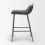 71761 - Kavalan 33.5" Total Height Chocolate Leather Seat Gun Metal Frame Counter Stool