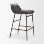 71761 - Kavalan 33.5" Total Height Chocolate Leather Seat Gun Metal Frame Counter Stool